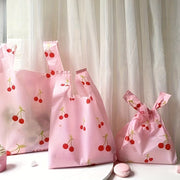 Set of 25/50 Cherry Pattern Gift Bags for Weddings Parties Jewelry Storage