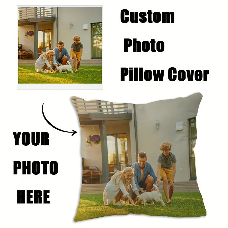 Soft Short Plush Pet Photo Pillowcase 45.72x45.72 cm Single-Sided Print Cushion Cover for Home Decor