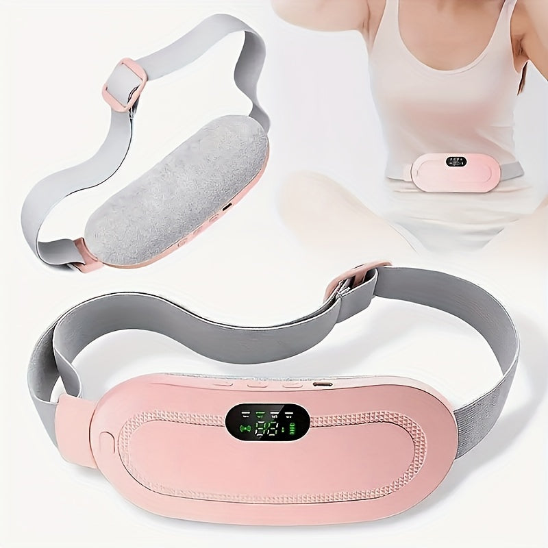 Portable Heating Belt for Women USB Rechargeable Belly Wrap with 3-Speed Temperature and 4-Mode Massage