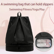 Black Waterproof Polyester Casual Daypack Backpack with Shoe Storage