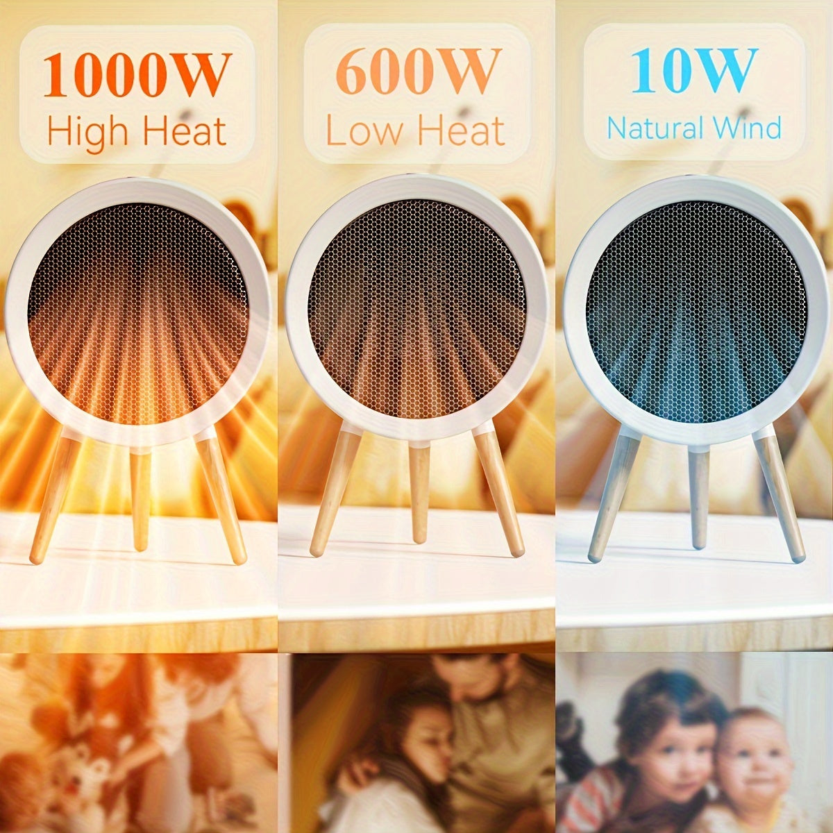 Fast Heating Space Heater with Overheat Protection for Office and Home