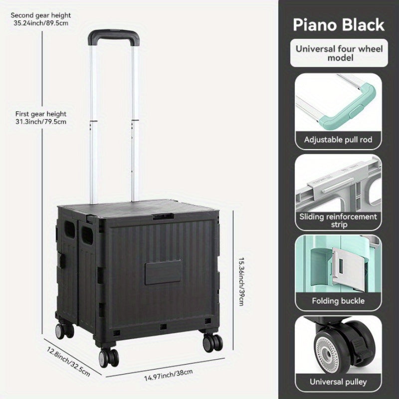 Plastic Small Storage Cart Foldable Portable Organizer for Home Car Kitchen Bedroom