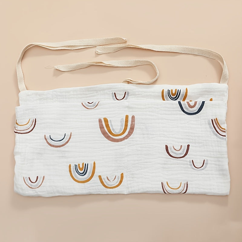 Baby Bedside Organizer Cotton with Double Layers and Pockets for Strollers and Gifts