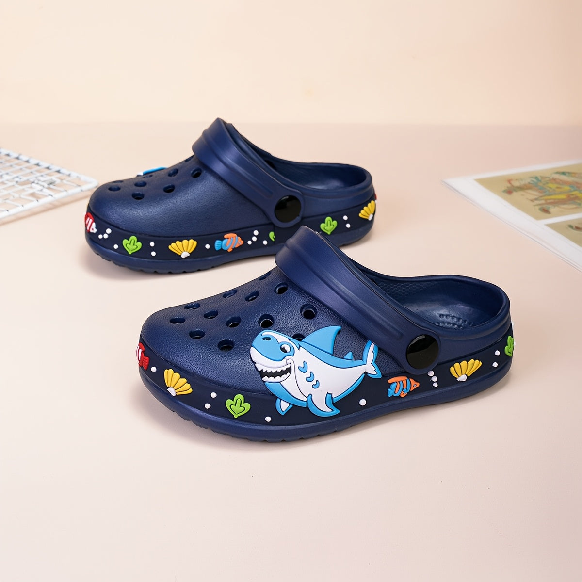 Kids EVA Clogs Lightweight Shark Beach Shoes for Boys and Girls