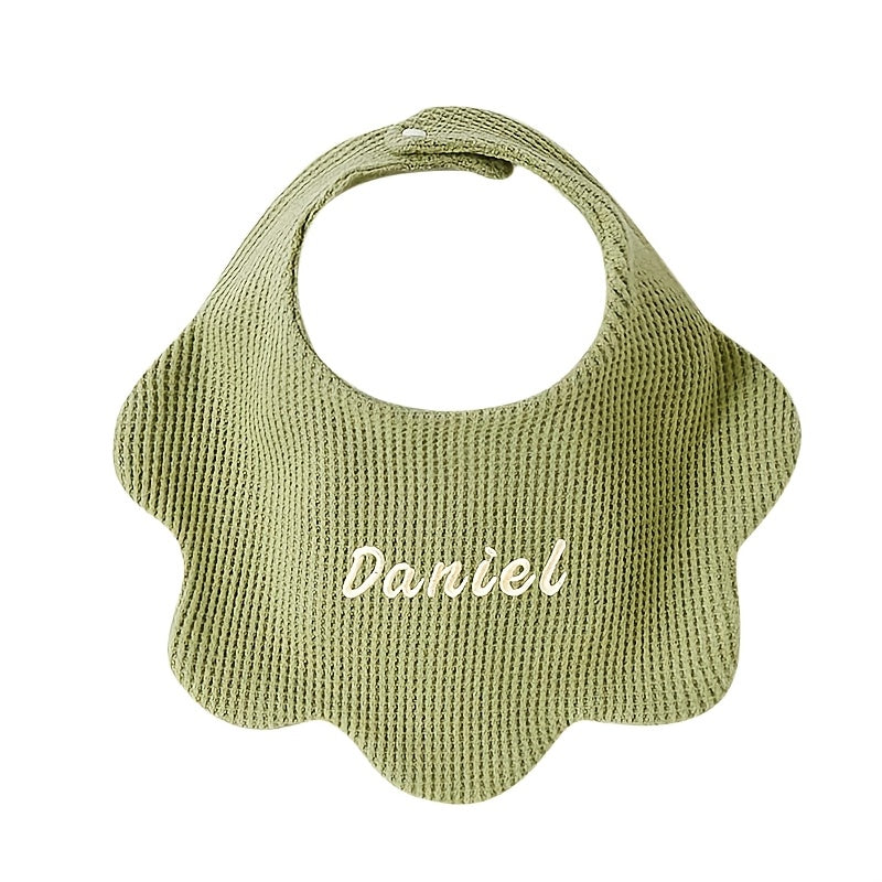 Personalized Baby Drool Bibs with Custom Embroidery, Adjustable Snap Closure
