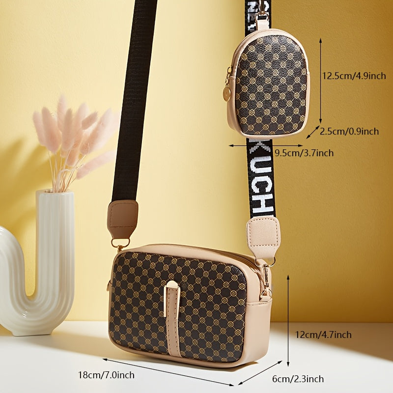 2024 Зимний Новый Женский Модный Печатный Комплект из 2-х предметов Сумка через плечо