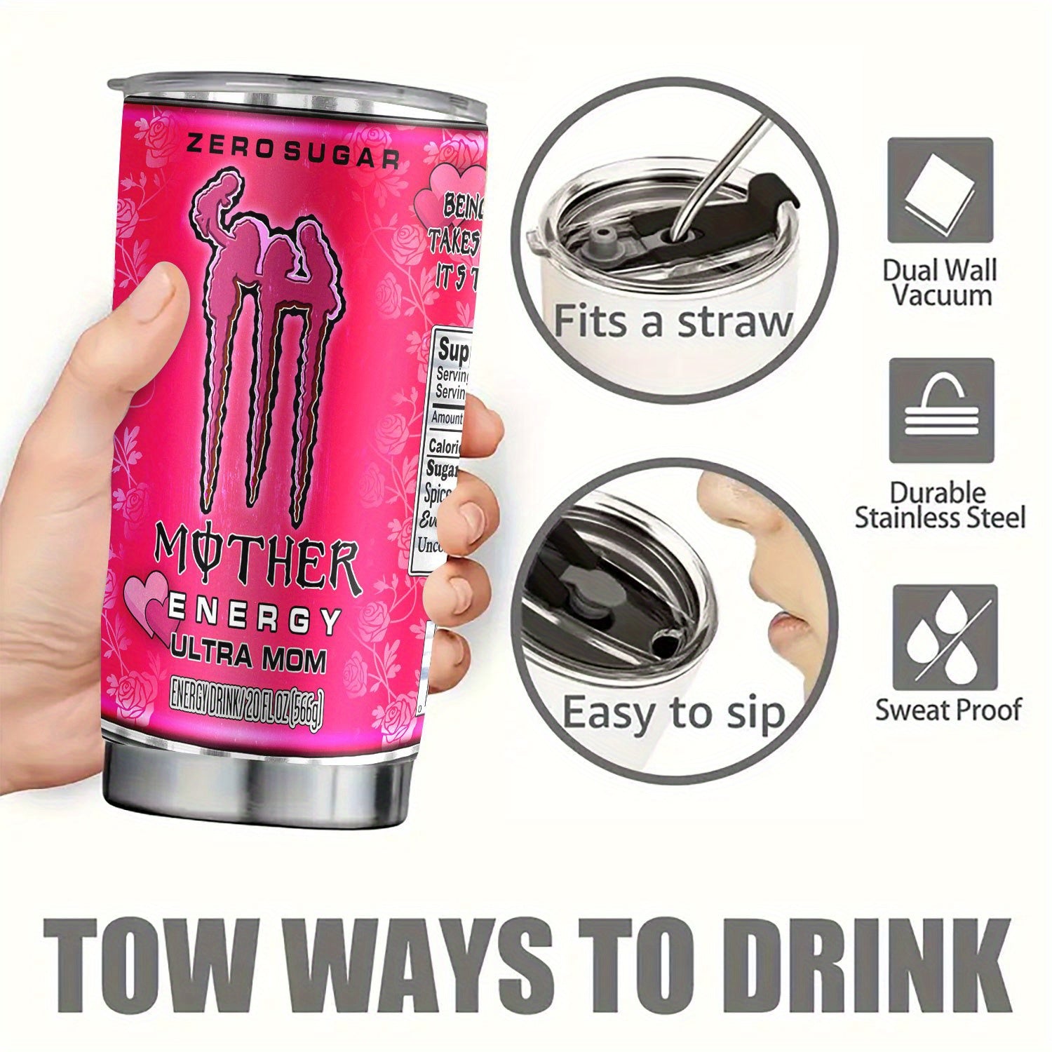 Taza de viaje aislada de acero inoxidable de 20 oz para bebidas calientes y frías con tapa para regalos