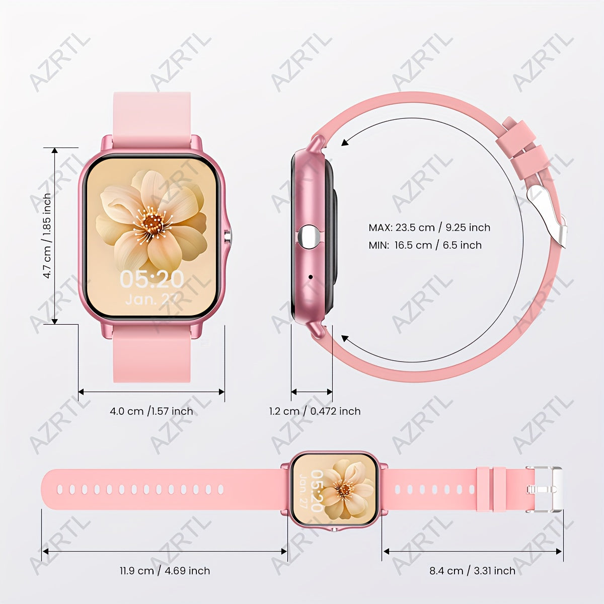 Full Touch Screen Smartwatch with Customizable Dial Fitness Tracker Music Player Multiple Sports Modes