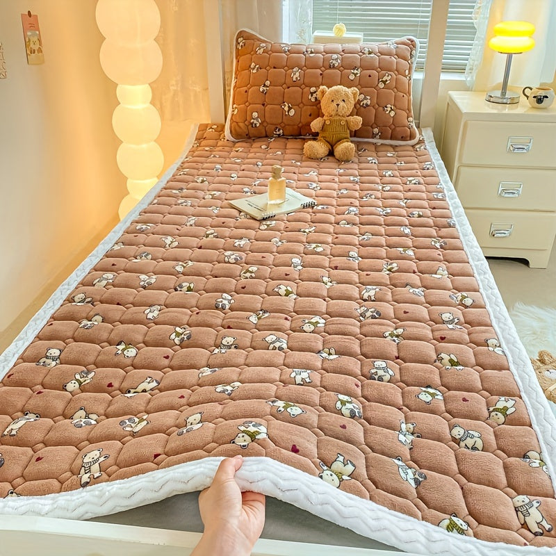 Soft Velvet Mattress Protector Hypoallergenic Breathable Flannel for Bed, Guest, Hotel