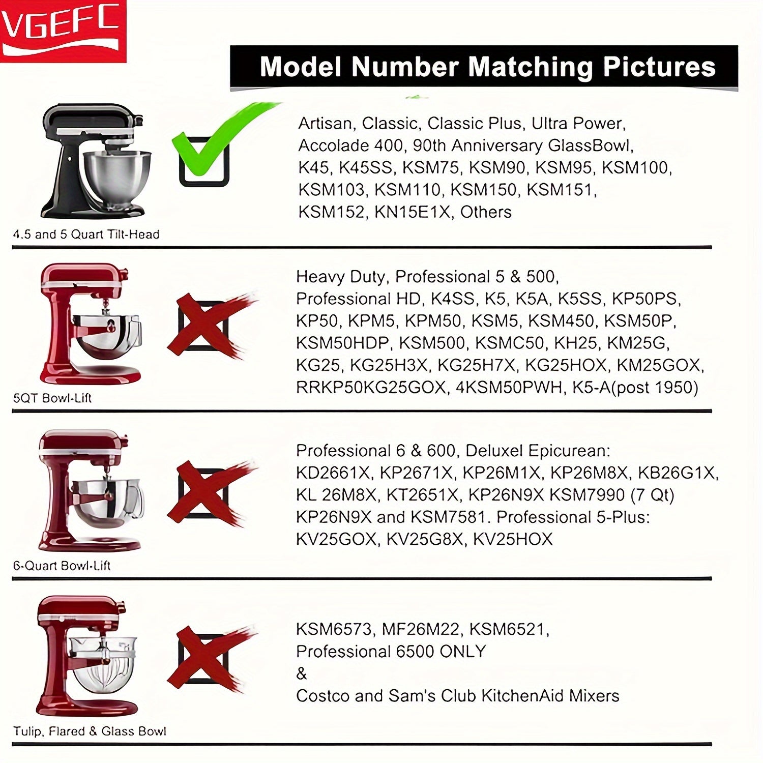 Batidor de borde flexible universal para batidoras de 4.5-5 qt, silicona de grado alimentario, aluminio
