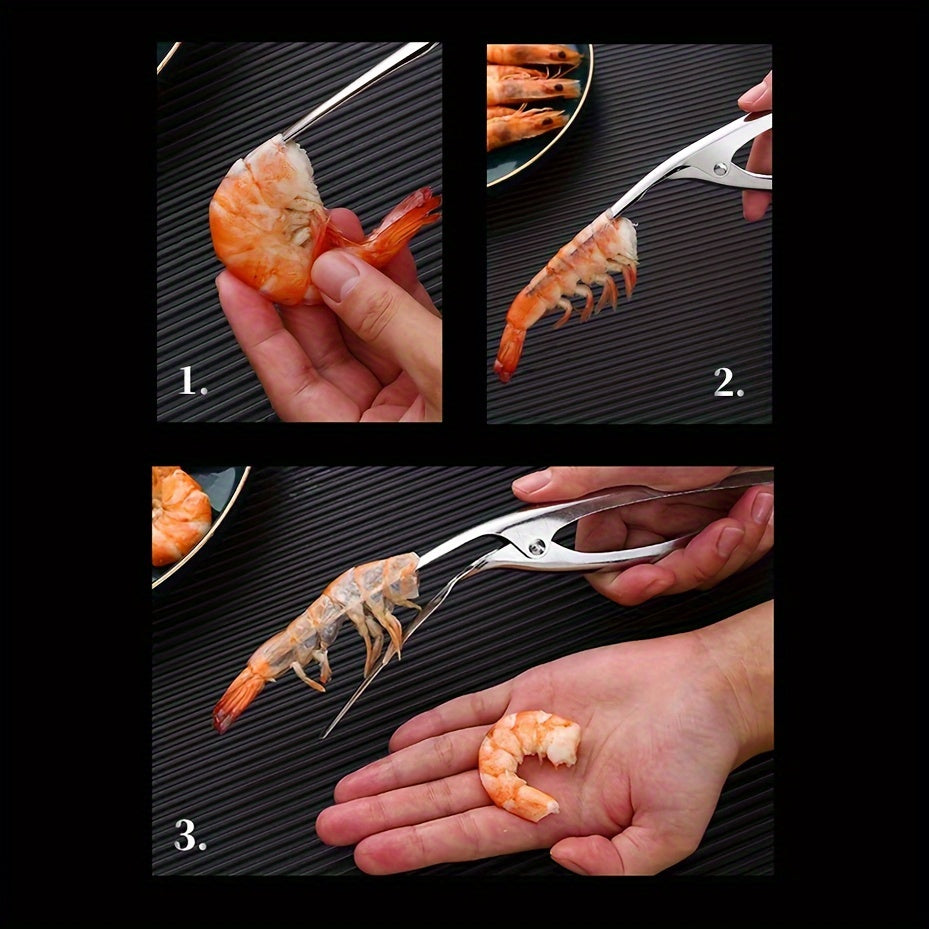 Stainless Steel Shrimp Deveiner Tool - Ergonomic Handle Seafood Prep