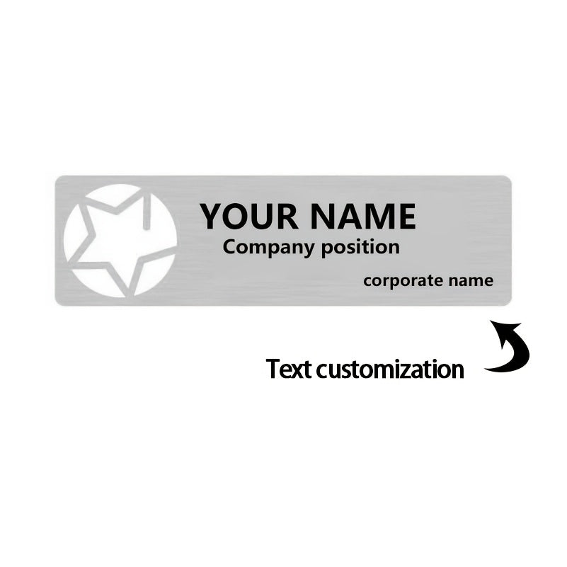 Shaxsiylashtirilgan bo'sh belgi brosh uchun ish ID, logotip va ismni o'yib yozish bilan