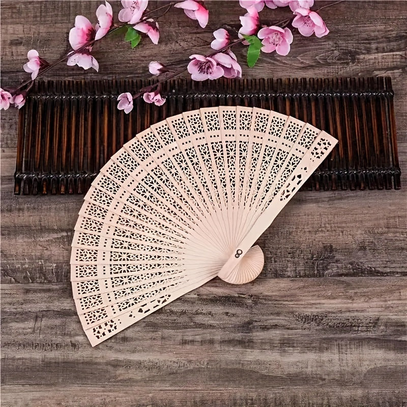 Set of 10/20/30 Wedding Fans Portable Chinese Sandalwood Hand Fans for Wedding Gifts and Party Decor