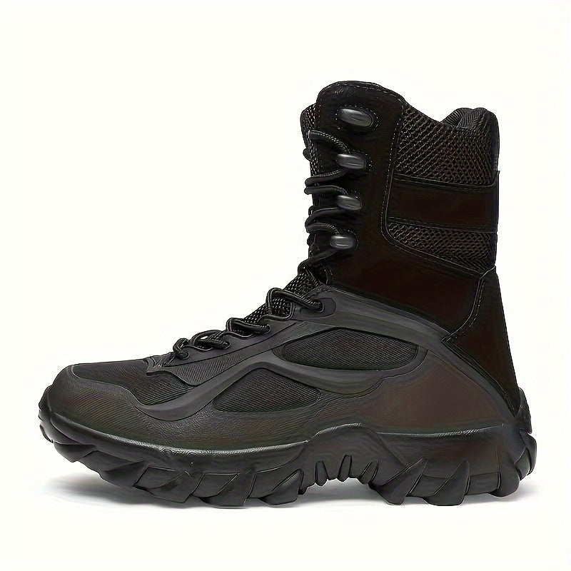 Men's High-Top Hiking Boots Durable PU Fabric Upper Rugged MD Sole Outdoor Activities