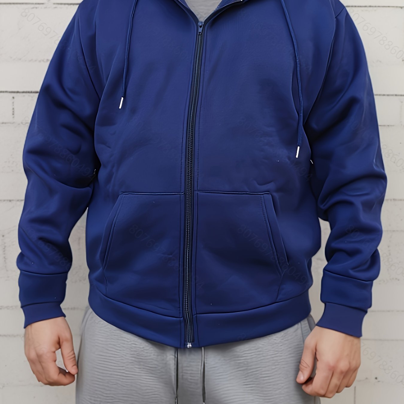 Men's Relaxed Fit Zip-Up Hoodie with Pocket and Hooded Style for Casual Sportswear