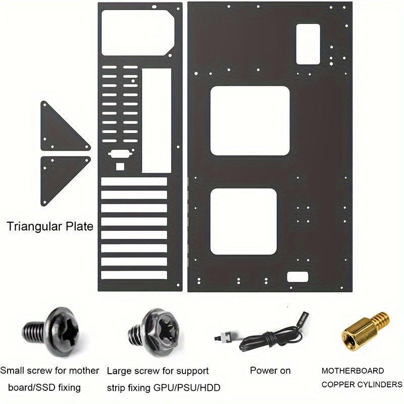Black Alloy Steel Test Bench Case for MicroATX and ITX Motherboards
