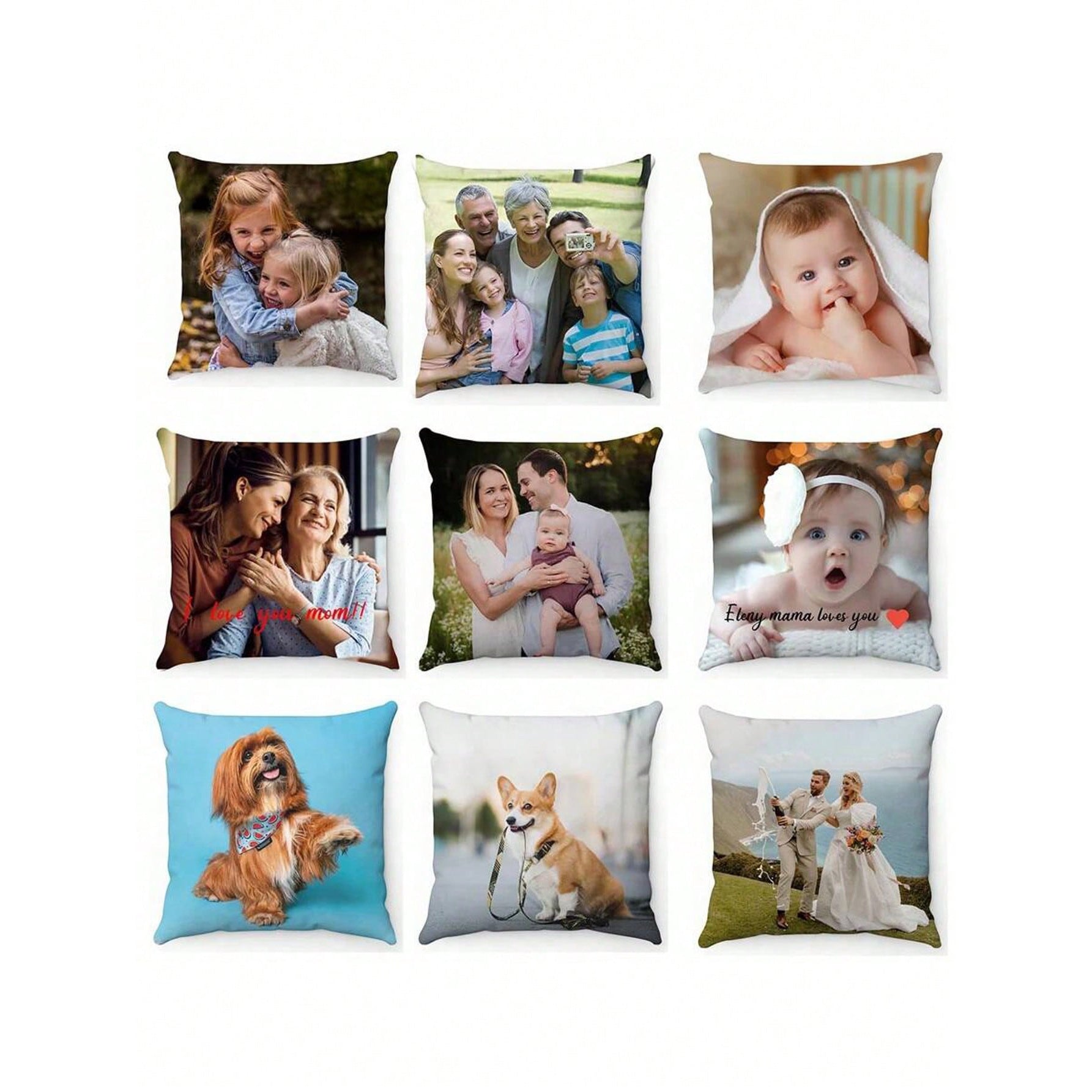 Personalized Couple Pillowcase Soft Polyester Blend Gift for Mother's Day