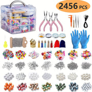 Beaded Jewelry Making Supplies Set for DIY Bracelets Necklaces and Earrings with Storage Box