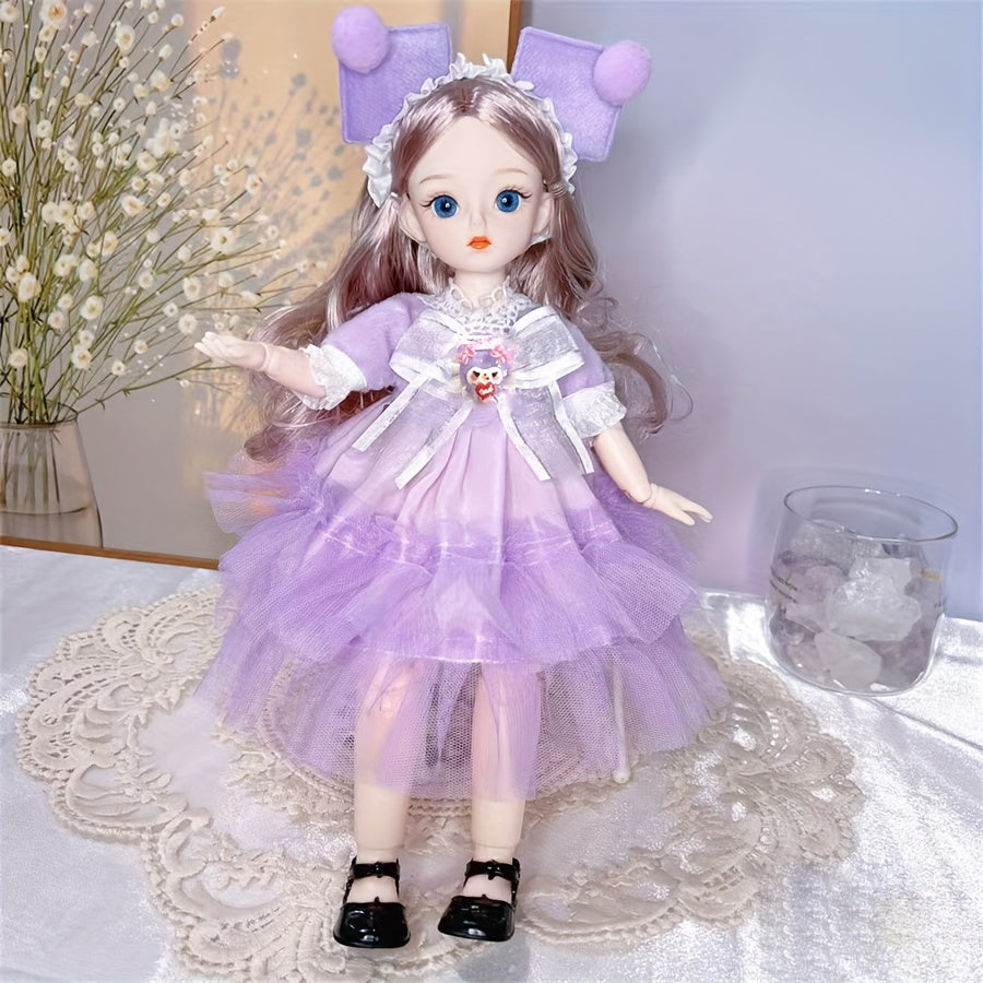 30cm/11.8 Inch BJD Doll with Colorful Eyes and Cute Makeup for DIY and Gifting