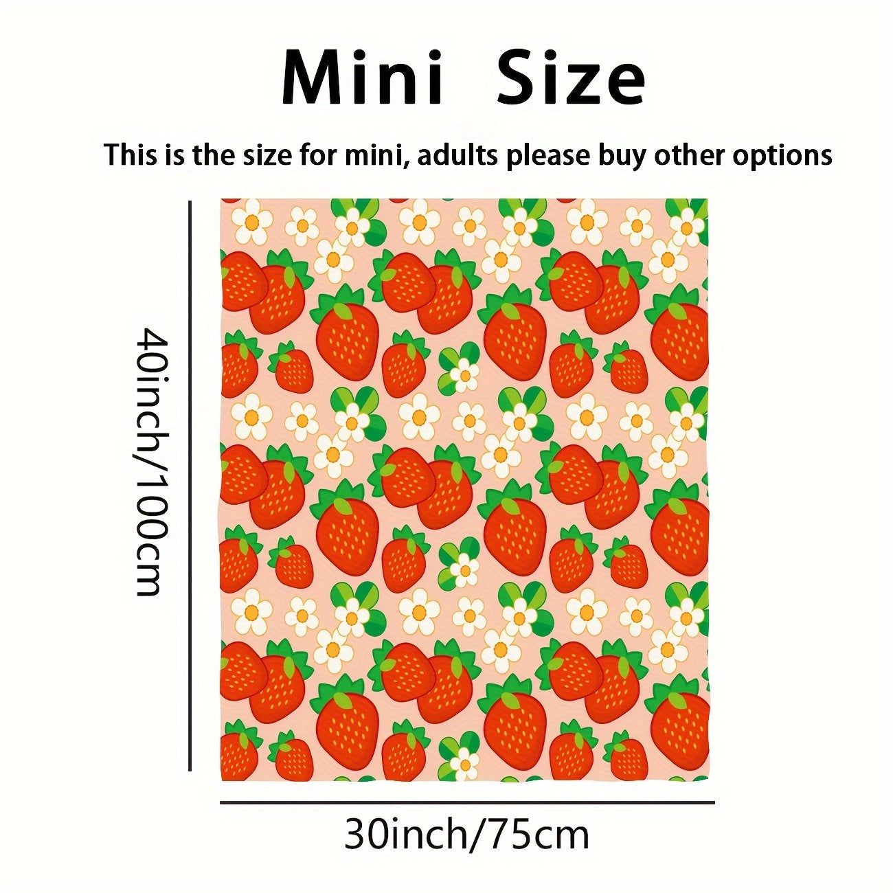 All-Season Microfiber Throw Blanket with Strawberry and Flower Pattern for Women
