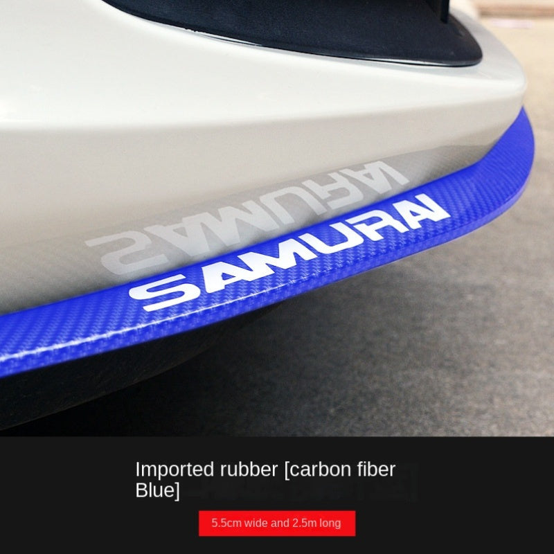 Universal Car Front Lip Spoiler Protector Carbon Fiber Anti-Collision Strip 2.5M
