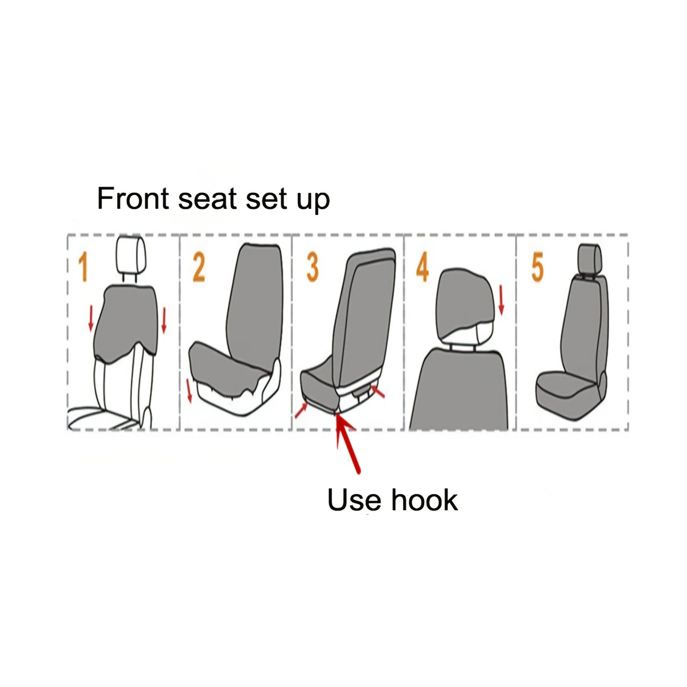 Universal Car Seat Cover Set 2mm Sponge Multi-Color Front Seats