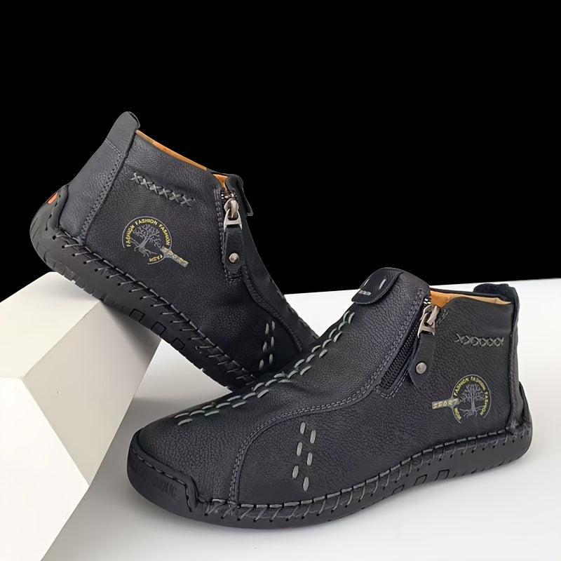 Женские ботинки на щиколотке повседневные однотонные с молнией на плоской подошве, универсальные для всех сезонов