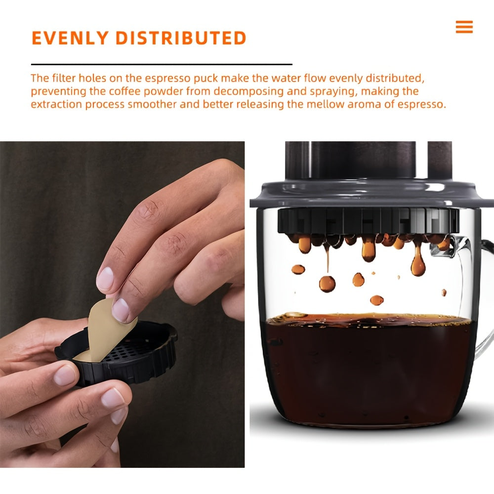 Ikkita 2.4 dyuymli qahva metall to'r filtrlari, qayta ishlatiladigan zanglamaydigan po'latdan tayyorlangan. Aeropress qahva tayyorlash vositalari bilan ishlatish uchun ideal va har qanday oshxona aksessuarlar to'plamiga ajoyib qo'shimcha.