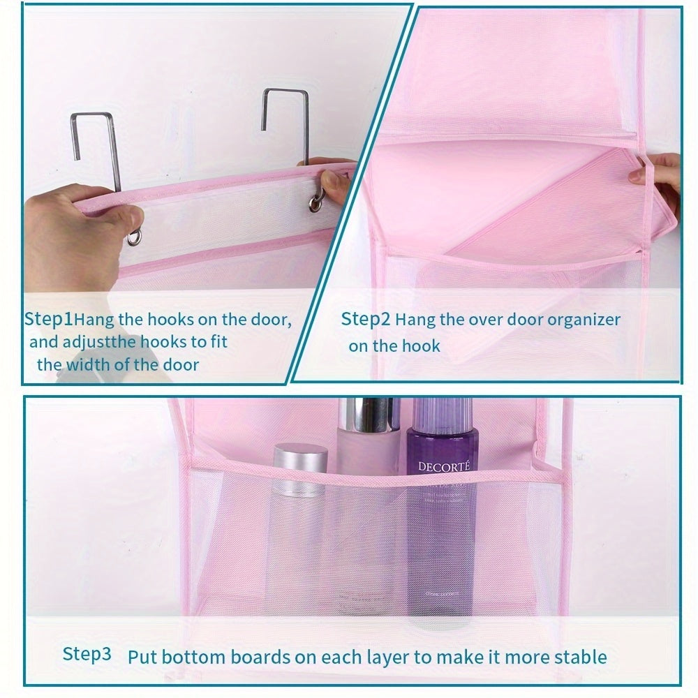 Over-the-Door Organizer with 6 Pockets for Nursery Bedroom Bathroom Storage