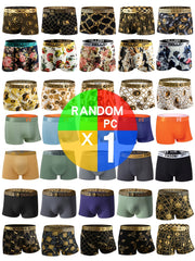 Men's Black and Gold Full-Print Boxer Shorts with Eagle Wings Crowns Chains Coins Moisture-Wicking Quick-Drying Set of 1 5 or 10