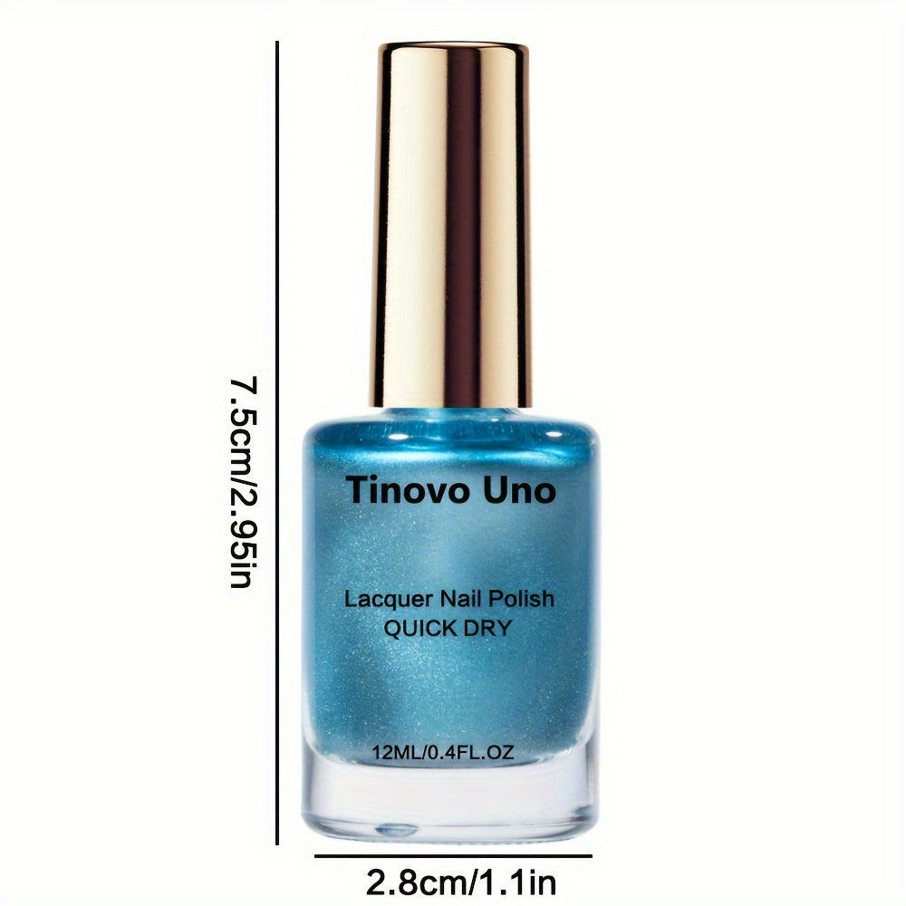 Blue Mirror Finish Metal Nail Polish for Long-Lasting Quick-Dry Manicure