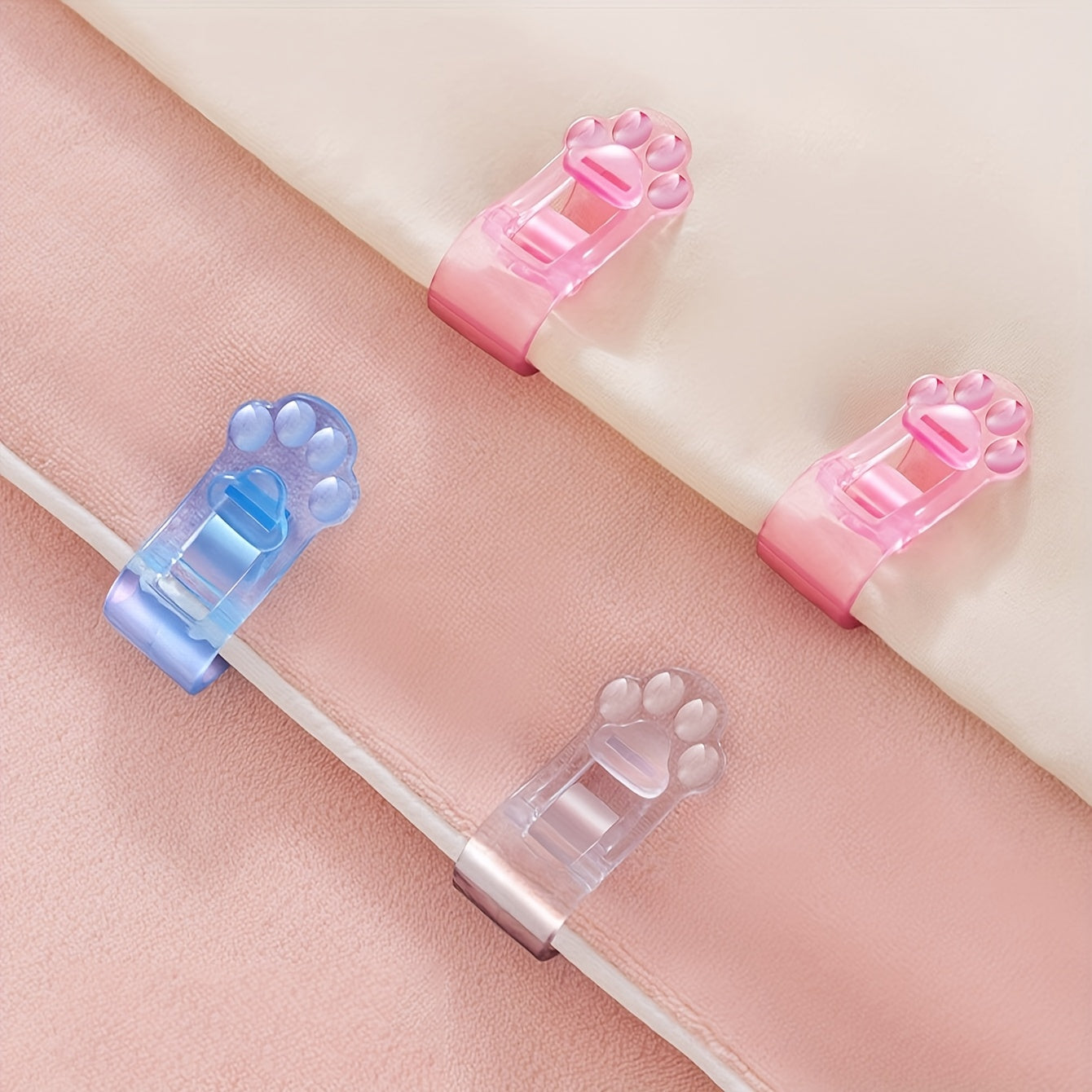 Set of 4 Bed Sheet Holders Seamless Anti-Slip Adjustable Straps Blue or Clear