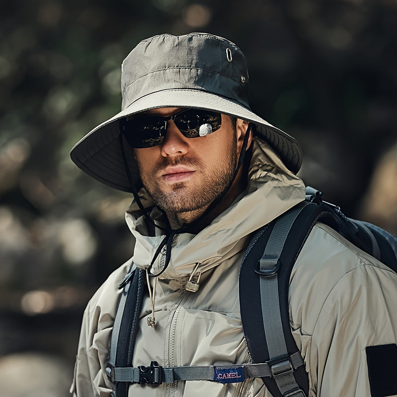 Men's Sunshade Big Brim Hat for Sun Protection, Cycling, Mountaineering, Fishing Outdoor Bucket Hat