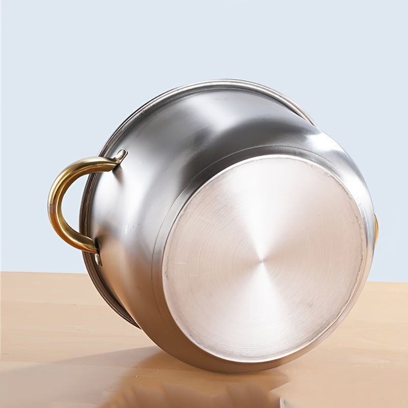 Juego de 4 ollas de acero inoxidable con tapas de 18cm a 24cm de diámetro