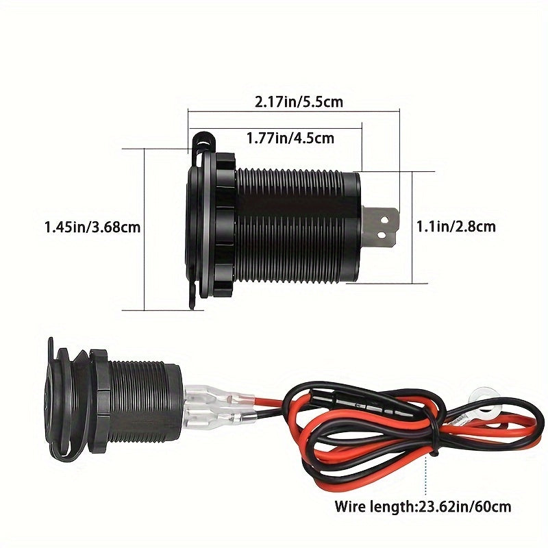 Enchufe de encendedor de cigarrillos de 12V para vehículos, barcos y más