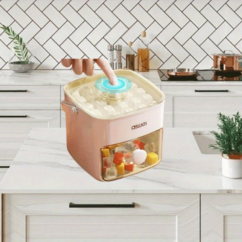 Compact 48-Count Ice Maker Double Layer Food Grade Space-Saving for Home Office Outdoor