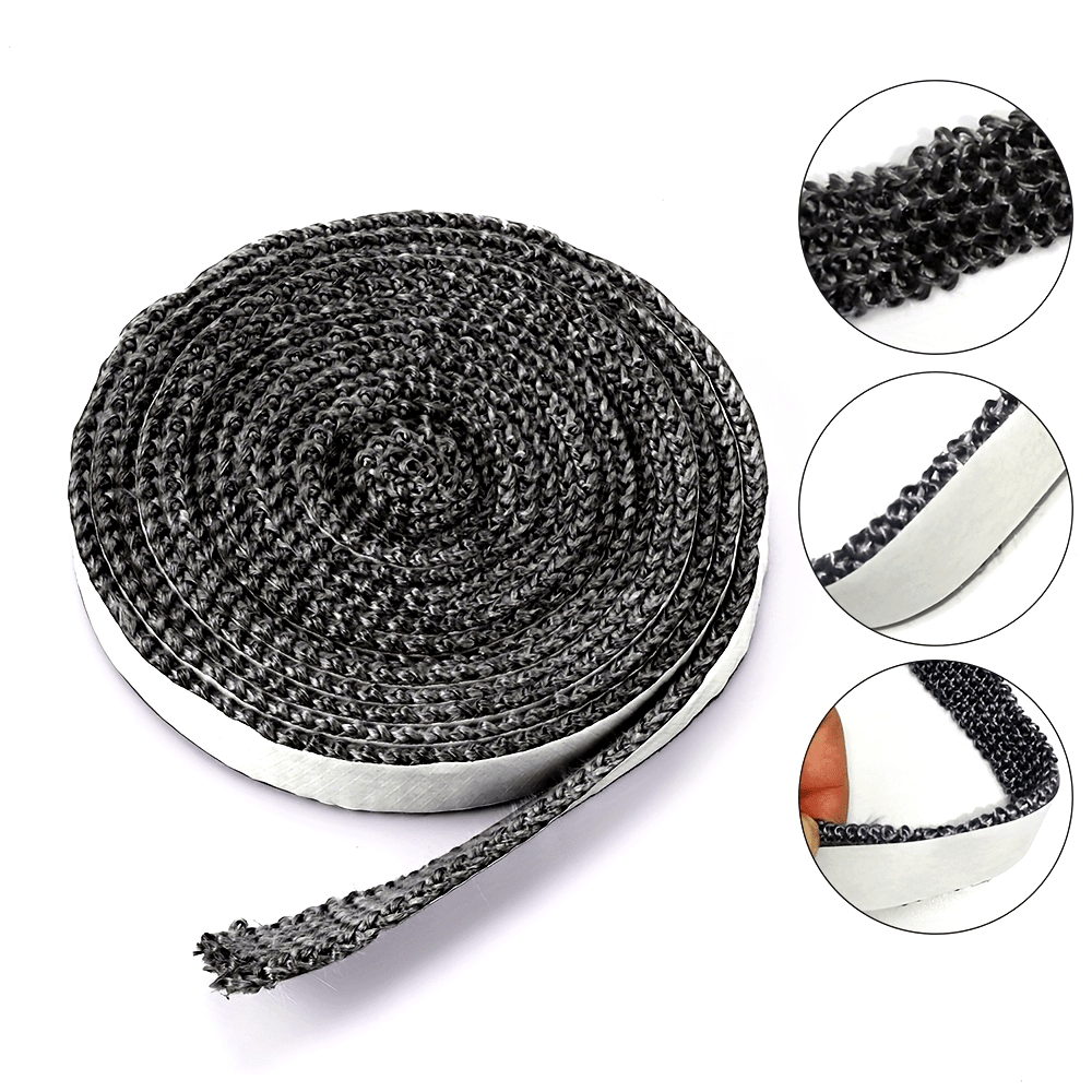 Fireproof Fiberglass Fireplace Sealant Tape Black Self-Adhesive 10mm or 15mm Width