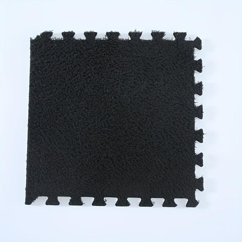 Набор из 10 плюшевых ковров-пазлов для спальни и гостиной — уютные, легко чистящиеся и персонализируемые коврики, 29,97x29,97 см — идеально подходят для общежитий и украшения эркеров