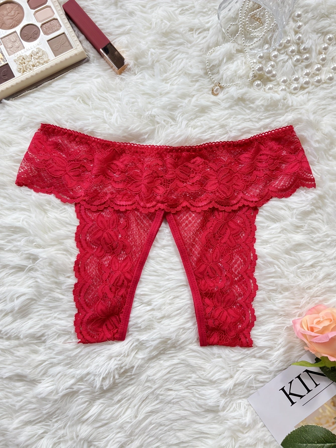 Women's Lace Thongs Open Crotch Panties Sexy Lingerie