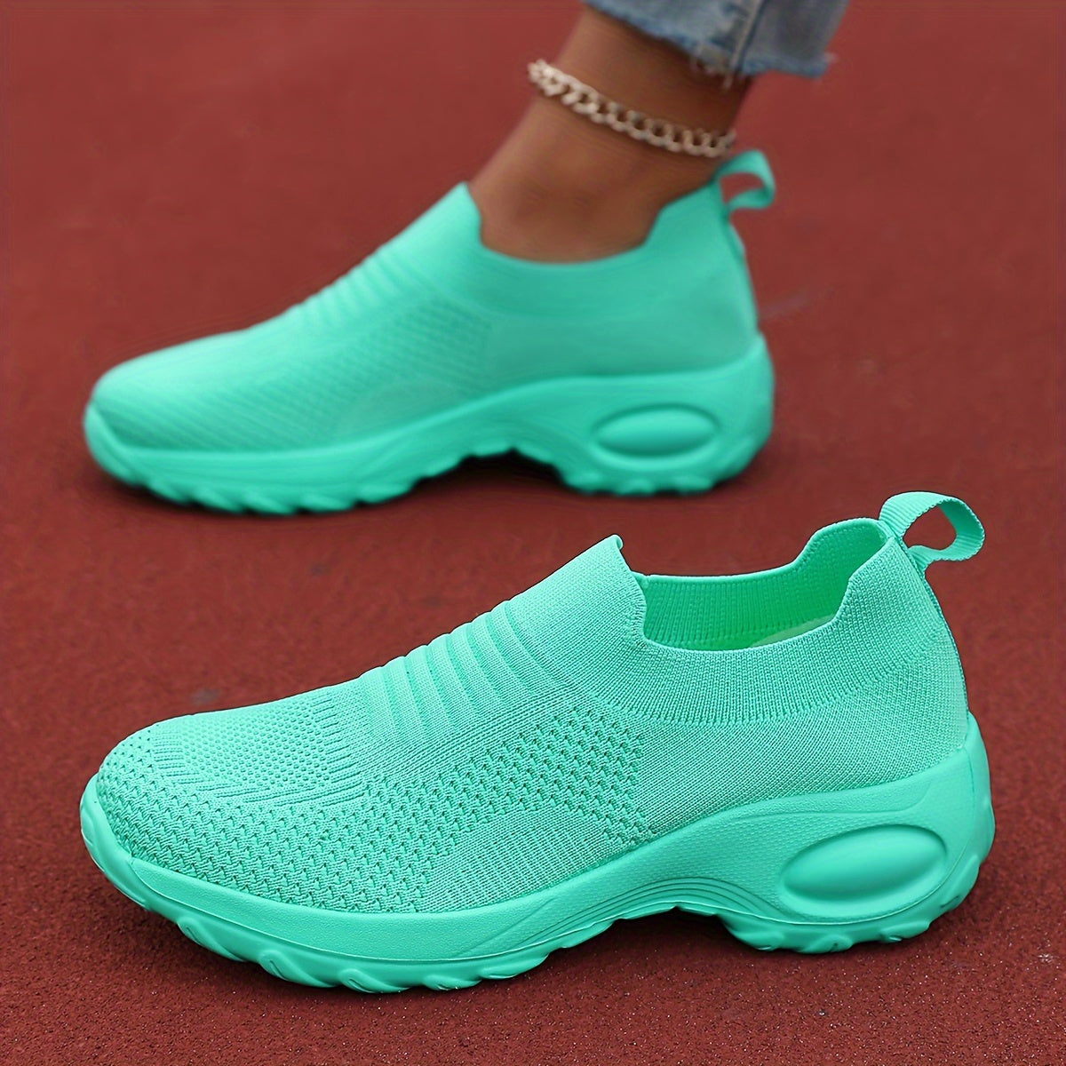 Women's Breathable Slip-On Sneakers with Embroidered Detail and Durable MD Sole