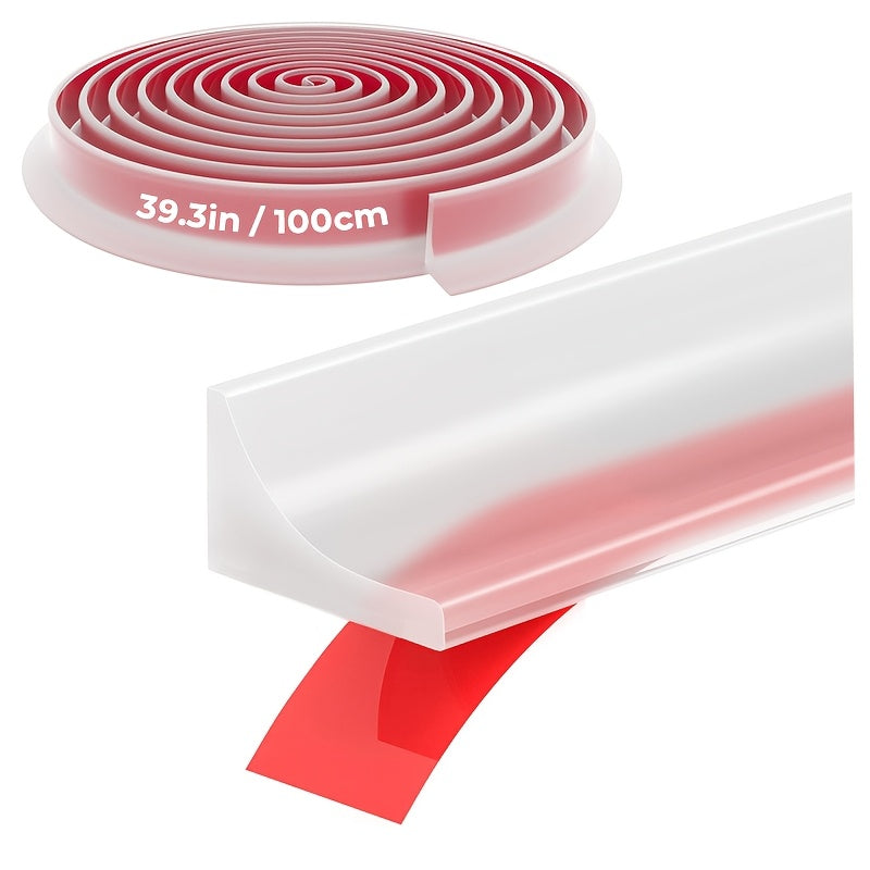 Plastic Waterproof Water Dam Barrier Strip Self-Adhesive for Shower Sink Tub