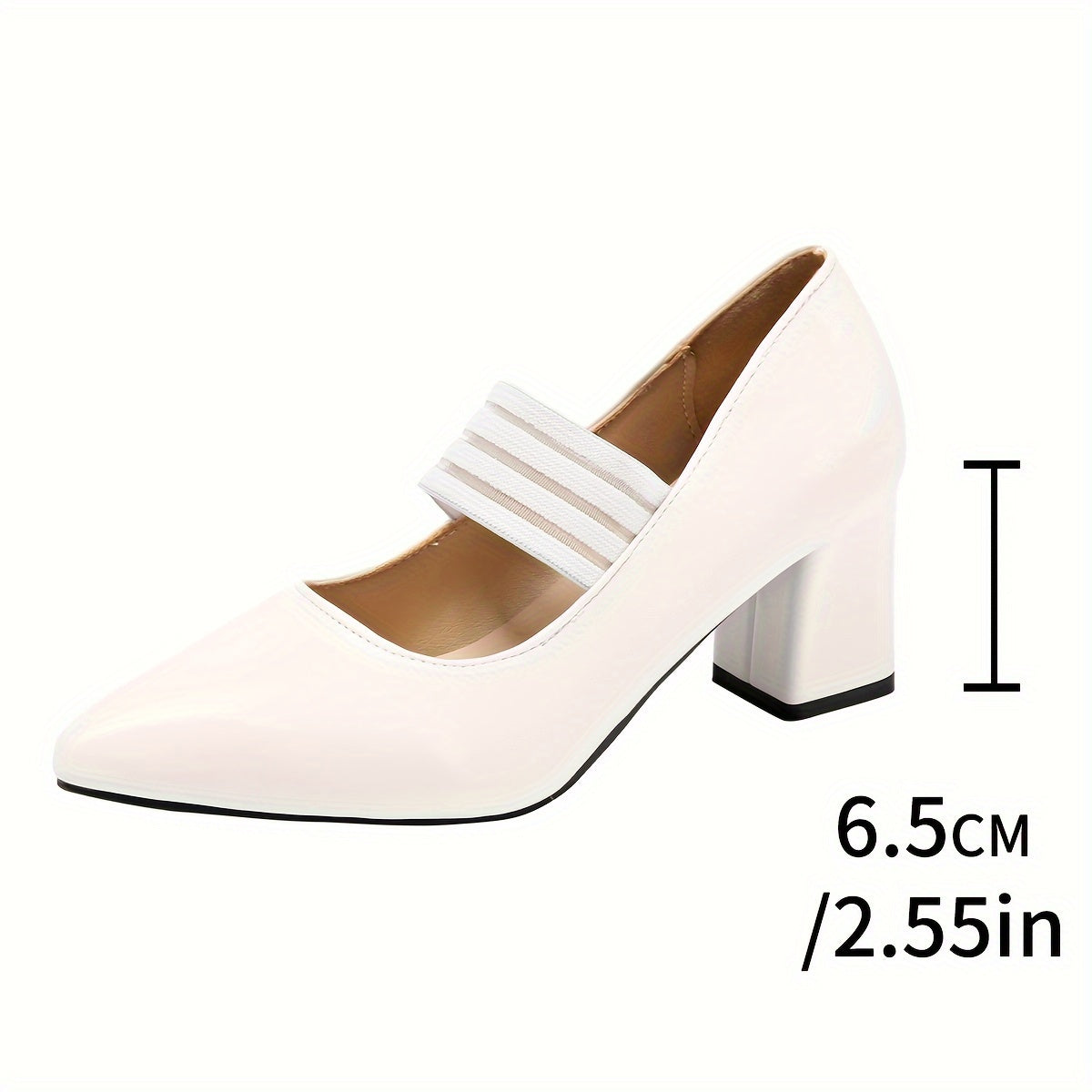 Women's Solid Color D’Orsay Pumps Breathable Pointed Toe Block Heels
