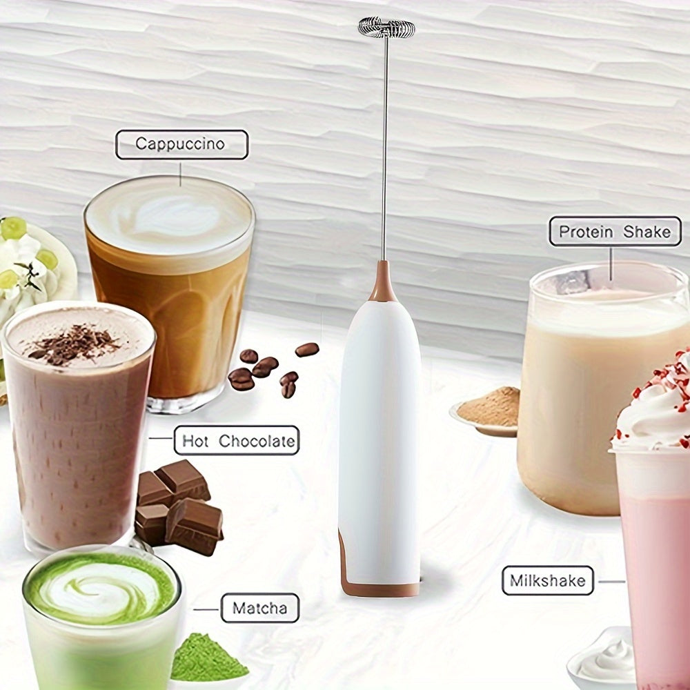 Handheld Electric Milk Frother Battery Powered Foam Maker Coffee Stirrer Plastic
