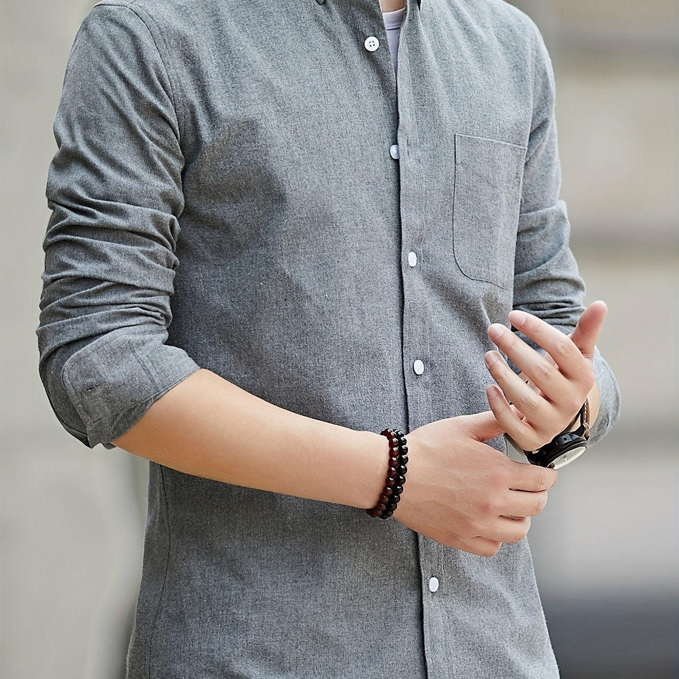 Men's Slim Fit Cotton Blend Oxford Shirt Long Sleeve Solid Casual Office Wear