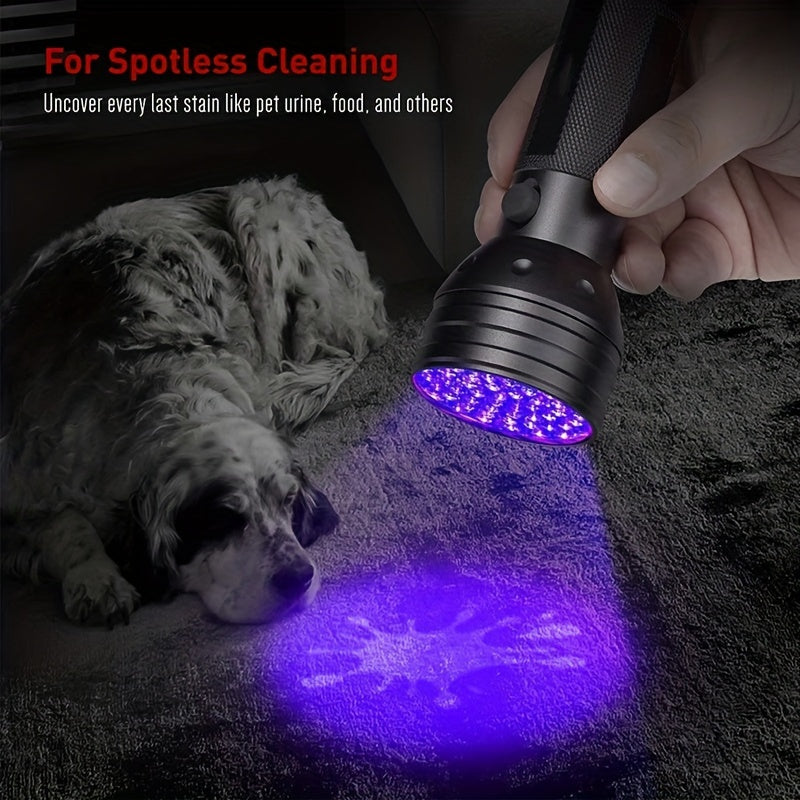 UV Blacklight Flashlight UV395nm Ultraviolet LED with Metal Body, Battery Powered, 21/51/100 LEDs