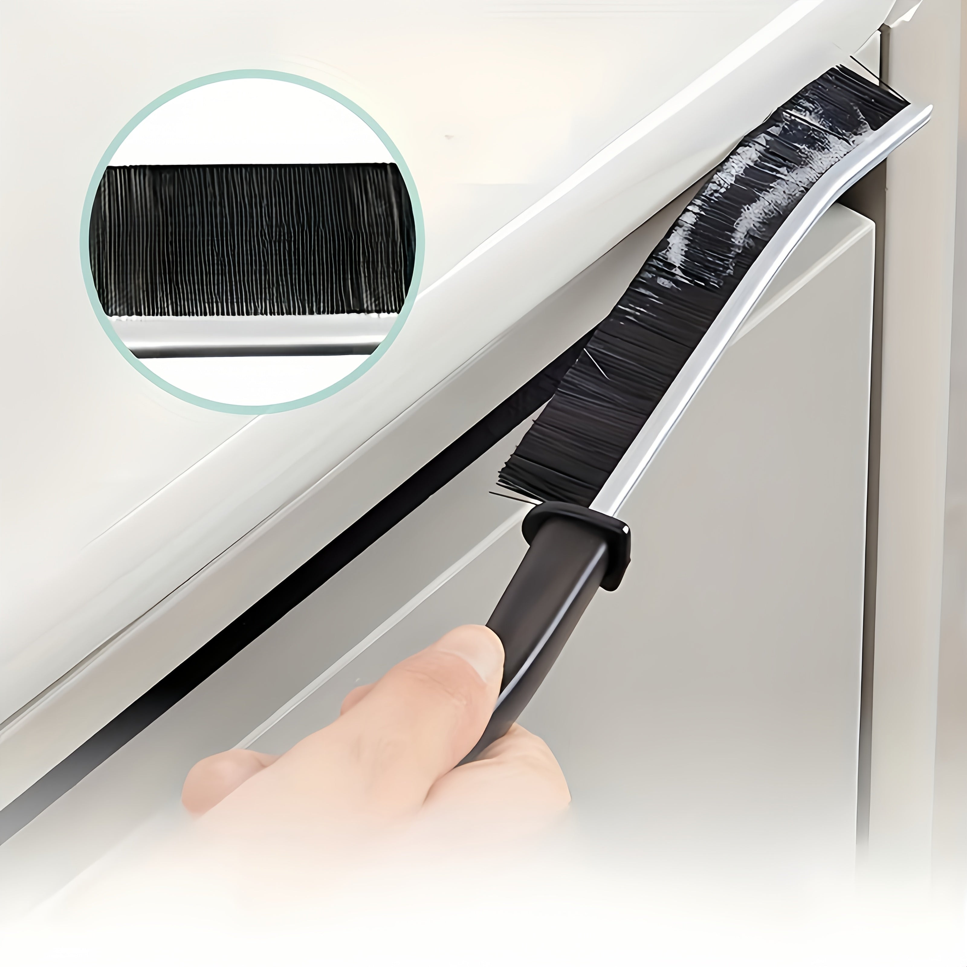 Set of 3 Hard Bristle Gap Cleaning Brushes with Ergonomic Handles for Bathroom and Household Cleaning