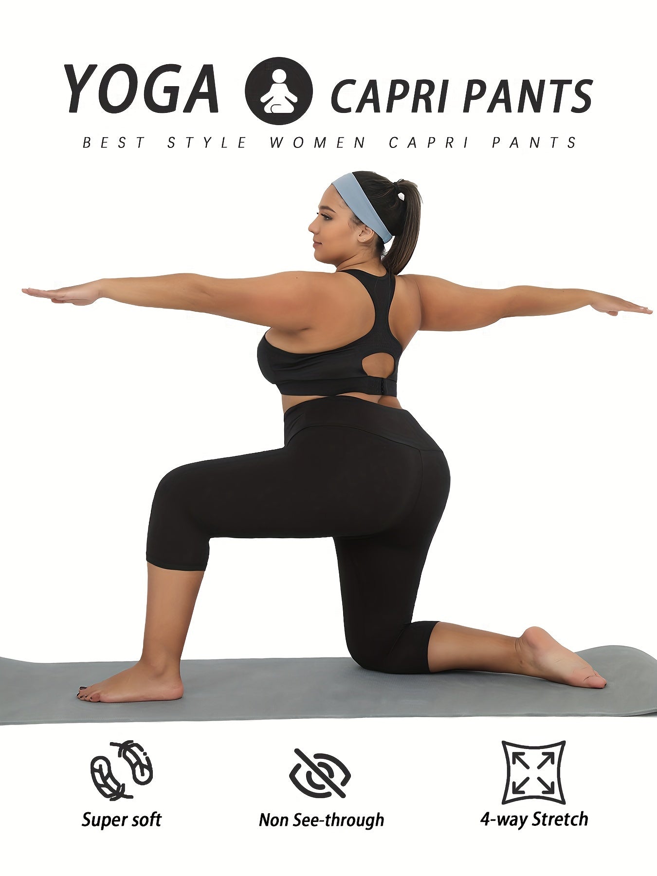 Leggings de yoga para mujer talla grande de cintura alta con control de abdomen para entrenamiento