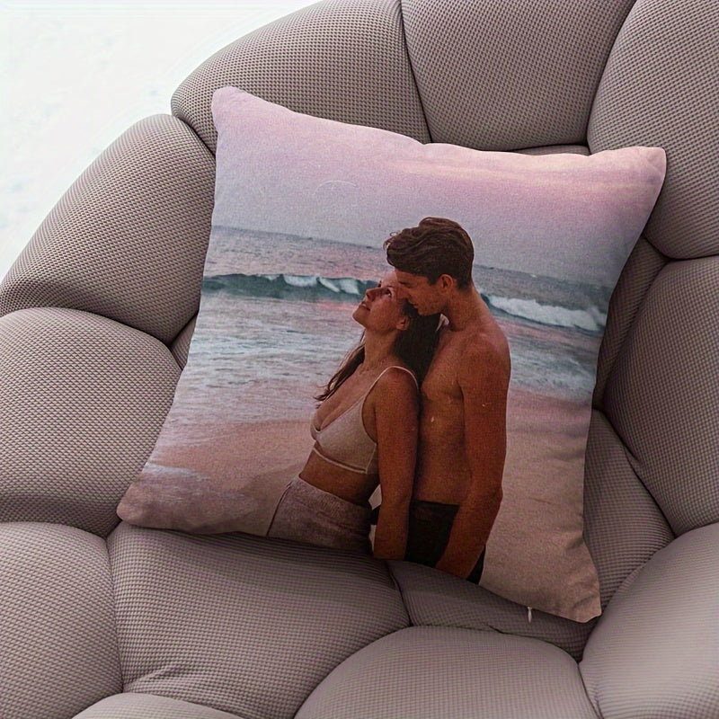 Personalized Photo Pillowcase for Couples Friends and Pets Soft Polyester Custom Gift