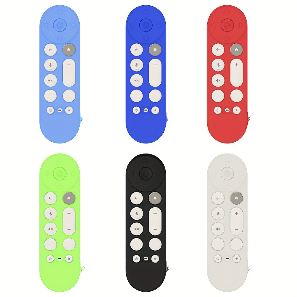 Funda de silicona colorida para control remoto del Google TV Streamer 4K, control por voz, antideslizante, duradera, suave, con cordón