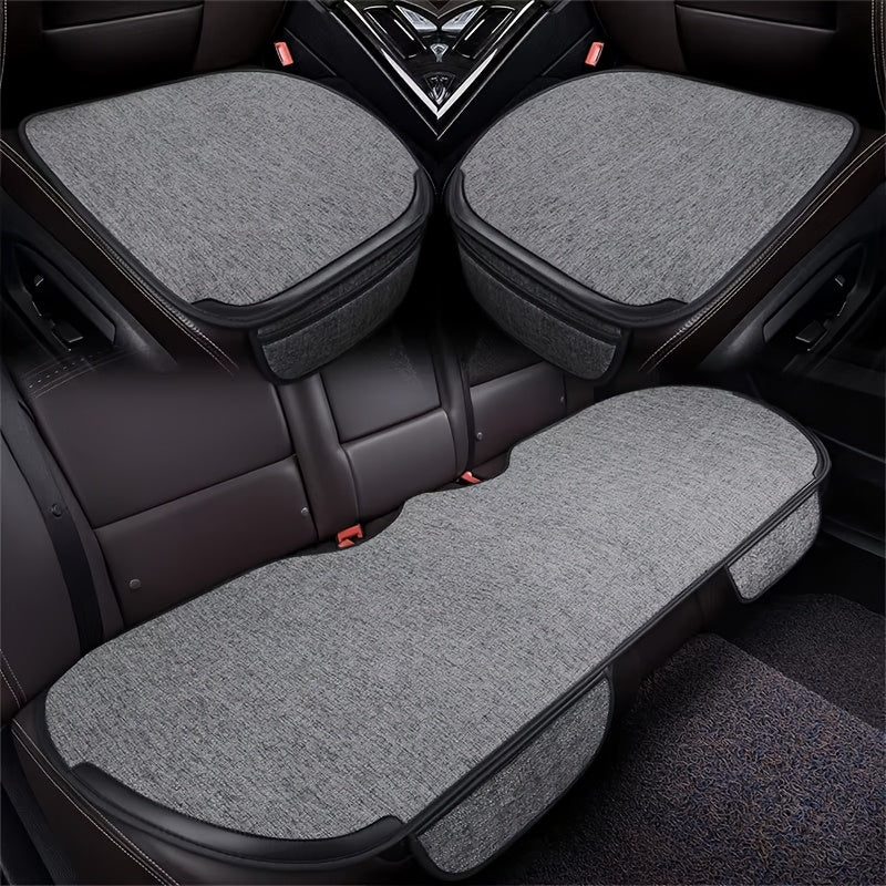 Universal Colorful Linen Car Seat Cushion Set Breathable Non-Slip